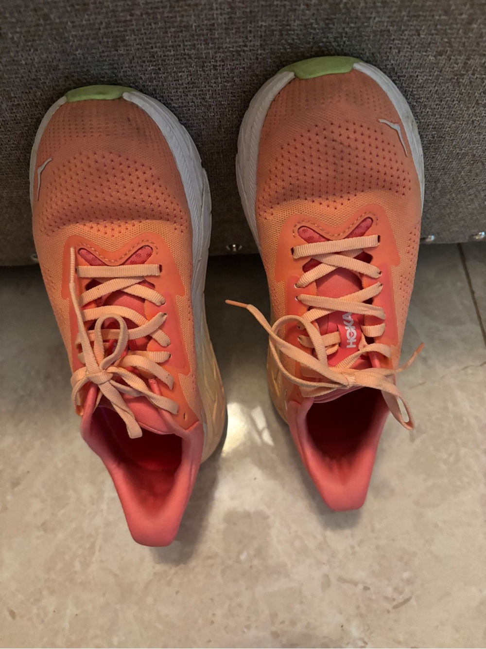 Hoka One One Coral/Peach Women's Athletic Running Shoes